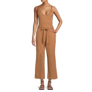 Time and tru cutout belted jumpsuit